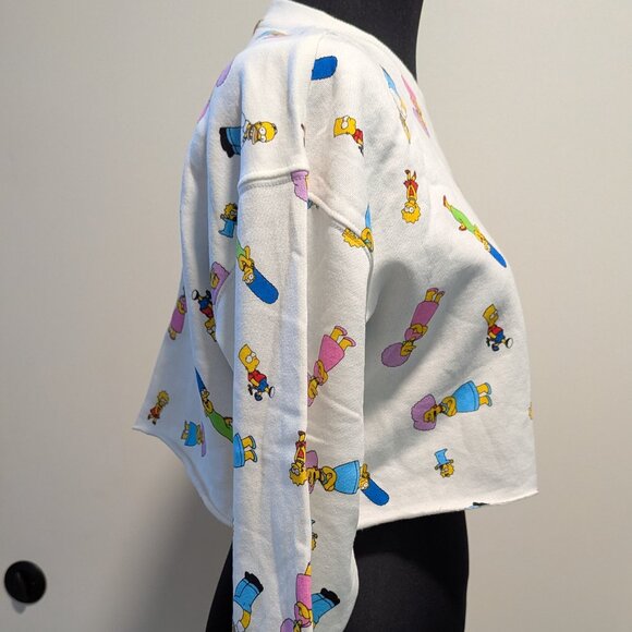 The Simpsons Cropped Sweatshirt – Retro Cartoon Graphic – Size S - NWT - Picture 4 of 5
